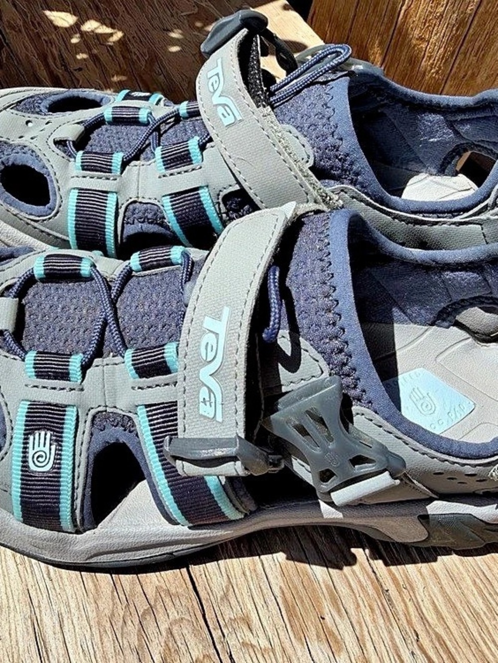 Teva Omnium Closed Toe Water Sandal Gray & Blue